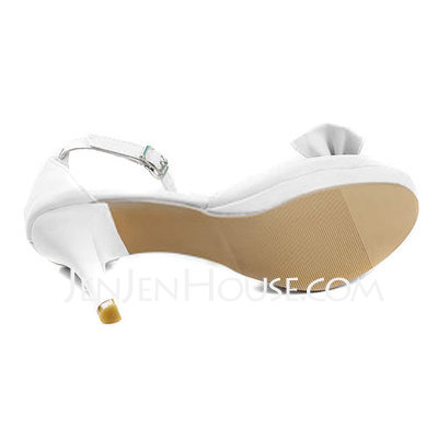 Leatherette Stiletto Heel Plateau Pumps Sandals Bruidsschoenen met Bowknot Buckle (047011911)