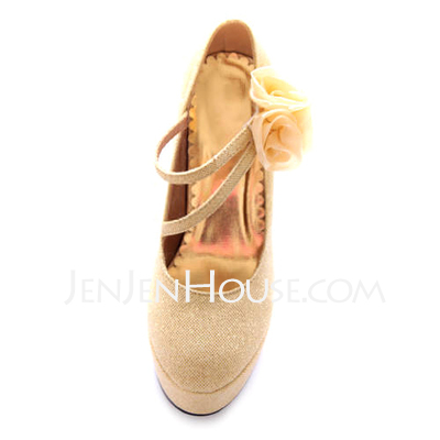 Cloth Stiletto Heel Closed Toe Pumps Bruidsschoenen met Satin Flower (047011907)