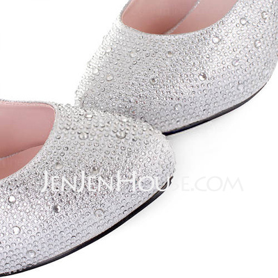 Sparkling Glitter Stiletto Heel Closed Toe Pumps Bruidsschoenen met Rhinestone (047011913)