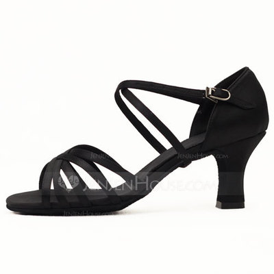 Satin Heels Sandals Latin Dance Shoes (053011478)