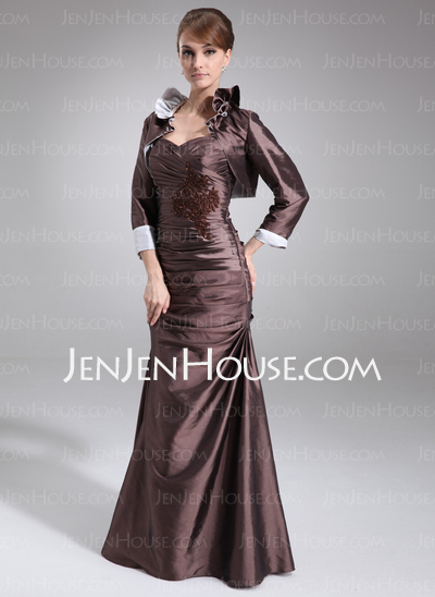 A-Line/Princess Sweetheart Floor-Length Taffeta Mother of the Bride Dress With Ruffle Lace Beading (008006516)