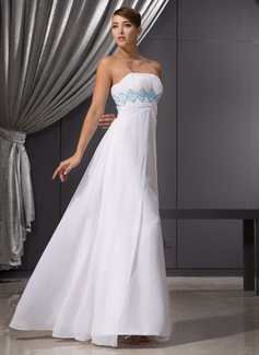 Empire Strapless Floor-Length Chiffon Evening Dress With Embroidered Ruffle Beading Sequins (017014471)