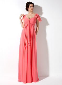 Empire Sweetheart Floor-Length Chiffon Bridesmaid Dress With Ruffle (007000828)