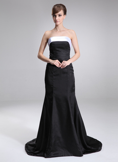 Mermaid Strapless Sweep Train Satin Mother of the Bride Dress With Sash (008025994)