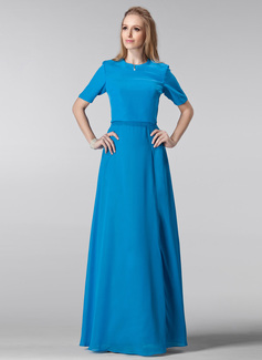 A-Lijn/Prinses Strapless Vloerlengte Chiffon Moeder van de Bruid Jurk (008025143)