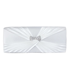 White Gorgeous Satin With Austrian Rhinestone Evening Clutches (012008204)