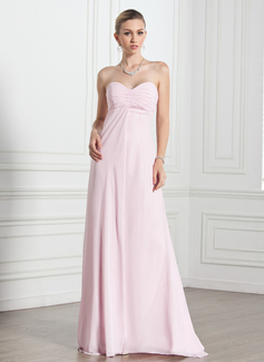 Empire Sweetheart Floor-Length Chiffon Evening Dress With Ruffle (017005269)