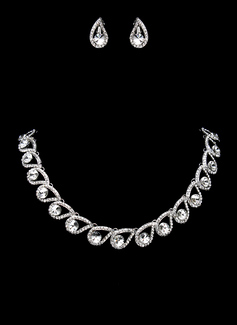 Jewelry Sets Anniversary Wedding Engagement Alloy With Rhinestones Silver Jewelry With Rhinestone (011017862)