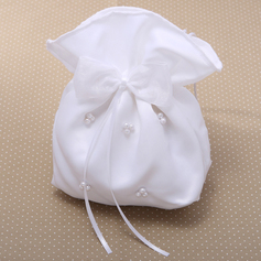 Raso bella con Bowknot e imitazione perle nozze sposa Purse (012026340)