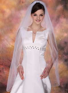 Fingertip Veils Tulle One-tier Pencil Edge Wedding Veils With Classic (006020342)