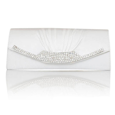 Gorgeous Satin With Austrian Rhinestone Evening Handbags/ Clutches More Colors Available (White) (012011034)
