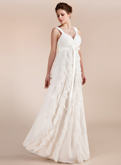 Empire Sweetheart Floor-Length Chiffon Wedding Dress With Ruffle (002011682)