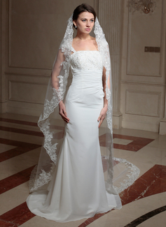 Chapel Veils Tulle One-tier Lace Applique Edge Wedding Veils With Classic (006024462)