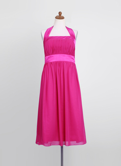 Impero Anello Sotto il ginocchio Chiffon Charmeuse Abito per damigelle junior con Increspature (009022494)