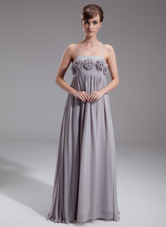 Empire Floor-Length Chiffon Maternity Bridesmaid Dress With Flower(s) (045024294)