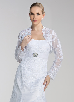Long Sleeves Tulle Embroidery Bridal Jacket/ Wedding Wrap (013004188)