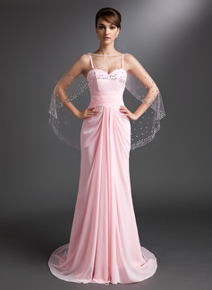 Sheath Sweetheart Court Train Chiffon Mother of the Bride Dress With Ruffle (008006422)