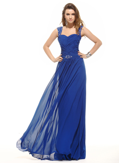 Vestidos princesa/ Formato A Coração Vestidos longo Tecido de seda Vestidos de festa com Pregueado Bordado (017016054)