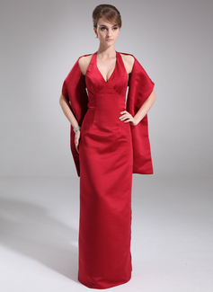 Tubo Frente única Vestidos longo cetim Vestido de madrinha (007001453)