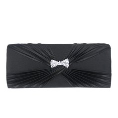 Black Gorgeous Satin With Austrian Rhinestone Evening Clutches More Colors Available (012008203)