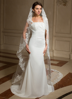 Chapel Veils Tulle One-tier Lace Applique Edge Wedding Veils With Classic (006024462)