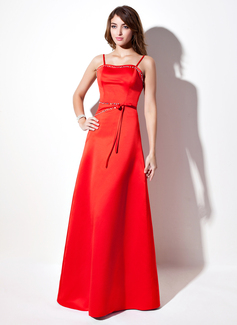 A-Linie/Princess-Linie Herzausschnitt Bodenlang Satin Ballkleid mit Perlen verziert (018002818)
