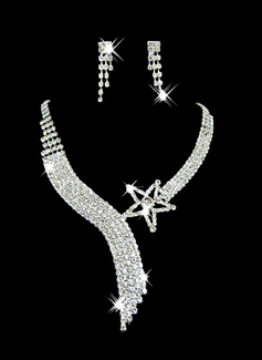 Gorgeous Clear Crystal With Alloy Wedding Bridal Necklace and Earrings Jewelry Set (011006979)