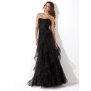 A-Line/Princess Sweetheart Floor-Length Organza Evening Dress With Ruffle (017013725)
