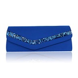 (Blue)Gorgeous Satin/ Silk Shell With Beading Evening Handbags/ Clutches  (012013555)