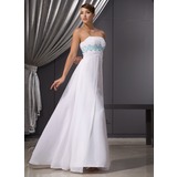 Empire Strapless Floor-Length Chiffon Evening Dress With Embroidered Ruffle Beading Sequins (017014471)