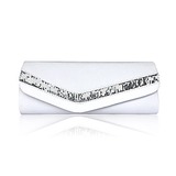 (White)Gorgeous Satin/ Silk Shell With Beading Evening Handbags/ Clutches (012013551)