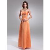 Empire Sweetheart Floor-Length Satin Bridesmaid Dress With Ruffle Beading Sequins (007000892)
