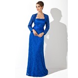 Sheath Strapless Watteau Train Charmeuse Lace Mother of the Bride Dress With Ruffle Beading Sequins (008006126)