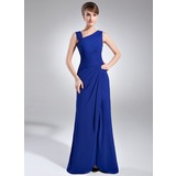 Sheath V-neck Floor-Length Chiffon Mother of the Bride Dress With Ruffle Beading (008006887)
