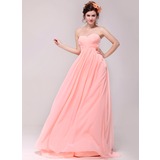 Empire Sweetheart Court Train Chiffon Evening Dress With Ruffle (017014014)