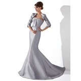 Mermaid Strapless Floor-Length Taffeta Mother of the Bride Dress With Sash (008006234)