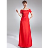 Sheath Off-the-Shoulder Floor-Length Taffeta Mother of the Bride Dress With Ruffle (008020984)