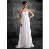 Mermaid Sweetheart Sweep Train Chiffon Maternity Bridesmaid Dress With Ruffle Lace Beading Sequins (045022472)