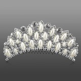 Silver Alloy Rhinestone And Pearl Three Layer Bridal Tiara (042009736)