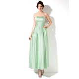 Empire Sweetheart Ankle-Length Satin Bridesmaid Dress With Ruffle (007017162)