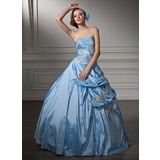 Ball-Gown Sweetheart Floor-Length Taffeta Quinceanera Dress With Ruffle Lace Beading Sequins (021002910)