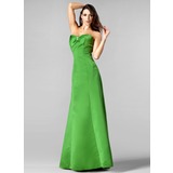 Empire Sweetheart Floor-Length Satin Bridesmaid Dress With Ruffle Beading (007001820)