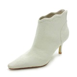 Lace Stiletto Heel Closed Toe Boots Wedding Shoes (047017792)