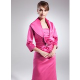 Half-Sleeve Satin Party/Evening With Beading Wraps (013024371)