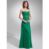 A-Line/Princess Sweetheart Floor-Length Chiffon Prom Dress With Ruffle Beading (018005351)