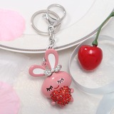 Lovely Rabbit Keyring With Rhinestone (051024857)