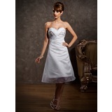 Empire Sweetheart Tea-Length Organza Homecoming Dress With Ruffle Beading Sequins (022010468)