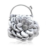 (Silver)Satin With Shining Rhinestones Evening Handbags/ Clutches/ Top Handle Bags (012013564)