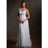 Empire Sweetheart Sweep Train Chiffon Wedding Dress With Ruffle Beadwork (002011570)