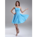 A-Line/Princess One-Shoulder Knee-Length Chiffon Homecoming Dress With Ruffle (022020773)